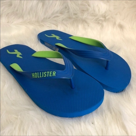 Hollister Sandal’s Mens Size XL 12/13 Blue-Green Flip‎ Flops - Picture 1 of 9